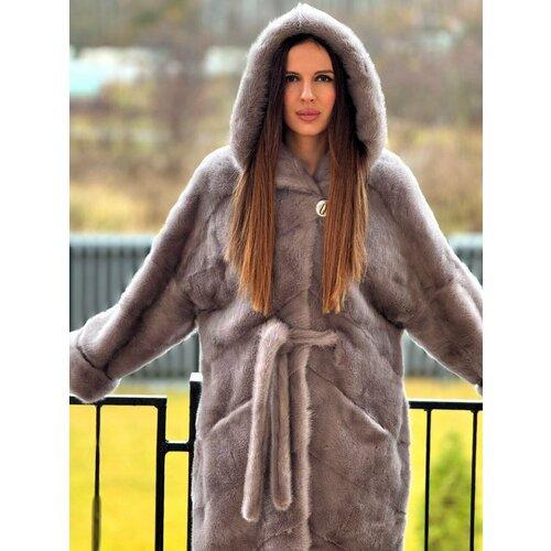 Шуба , размер 44, серый