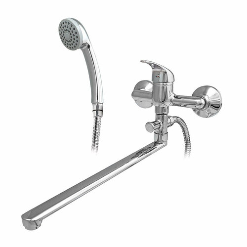 Микс ЭНД фикс 4407-03 Смеситель для ванны Йота однор, с L-изливом 350мм и аксес. (d=35мм)