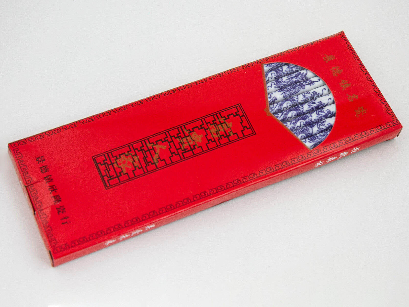 Китайские фарфоровые палочки для еды с рисунком "Драконы", 10 пар, 230 мм