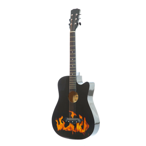Акустическая гитара Belucci BC4040 1563 (Fire), черная с рисунком, 40дюймов акустическая гитара belucci bc4040 1563