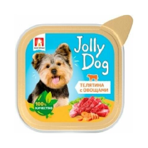 Зоогурман 31416 Jolly Dog кон. длЯ собак Телятина с овощами 100г, 93522 (2 шт)