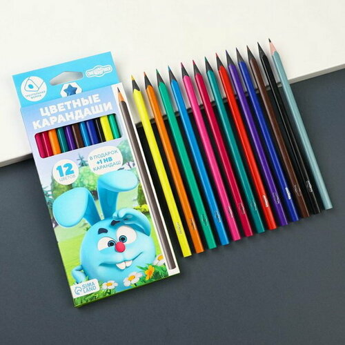 Цветные карандаши, 12 цветов, трехгранные
