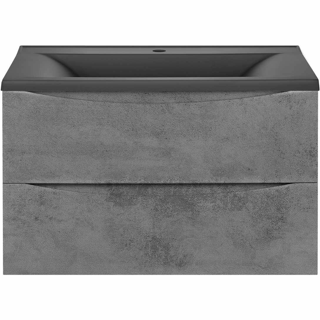 фото База под керамическую раковину Vincea Mia 750 подвесная, 2 выкатных ящика soft close, Beton