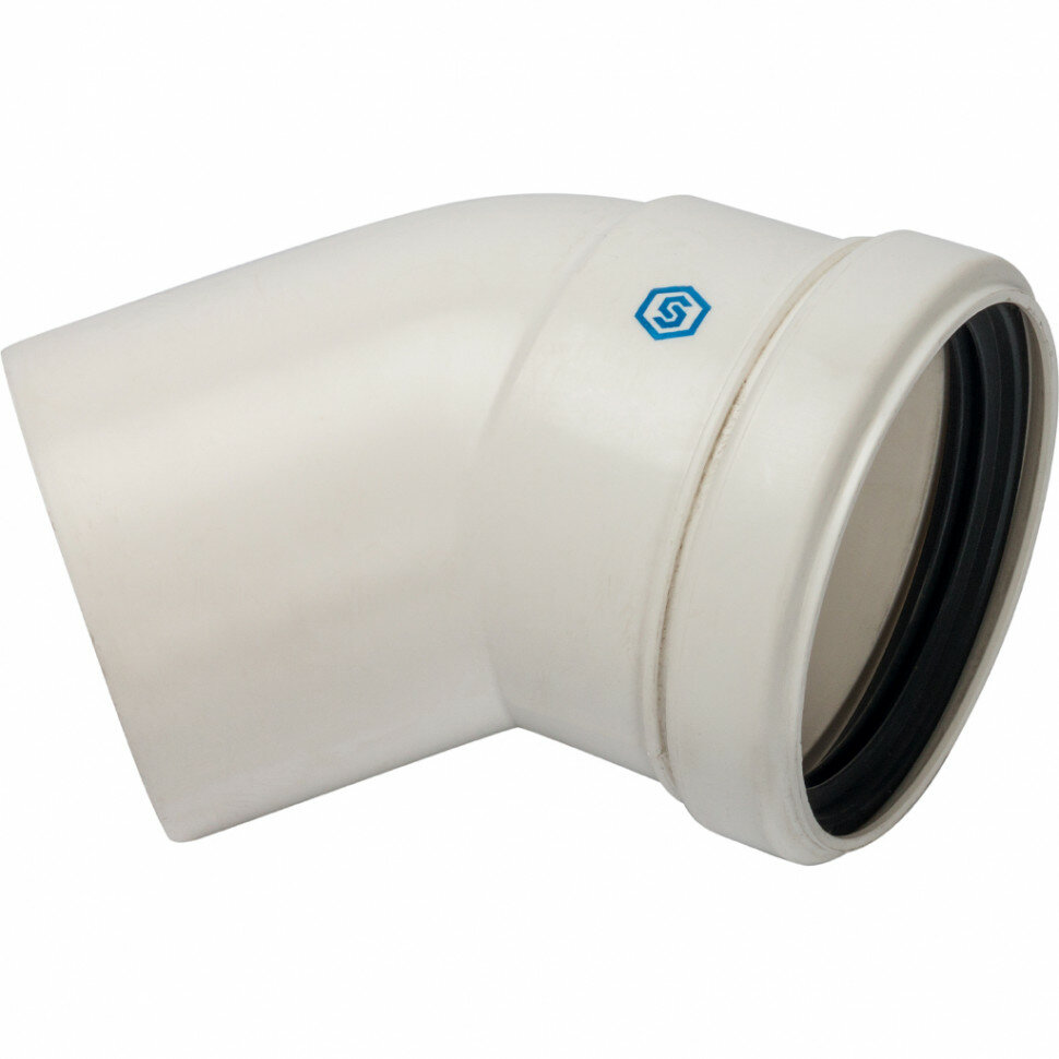 фото Элемент дымохода конденсационный угол 45° 80 PP-FE STOUT (SCA-8080-000045)