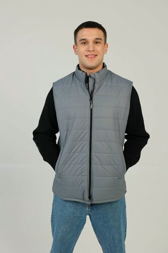 Изображение товара Жилет утепленный стеганый женский/мужской вилан на молнии, размер 52-54, серый