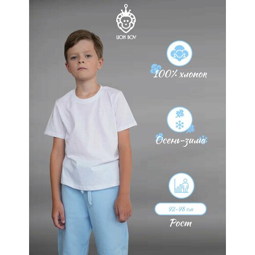 фото Футболка lion boy, размер 92-98 рост, белый