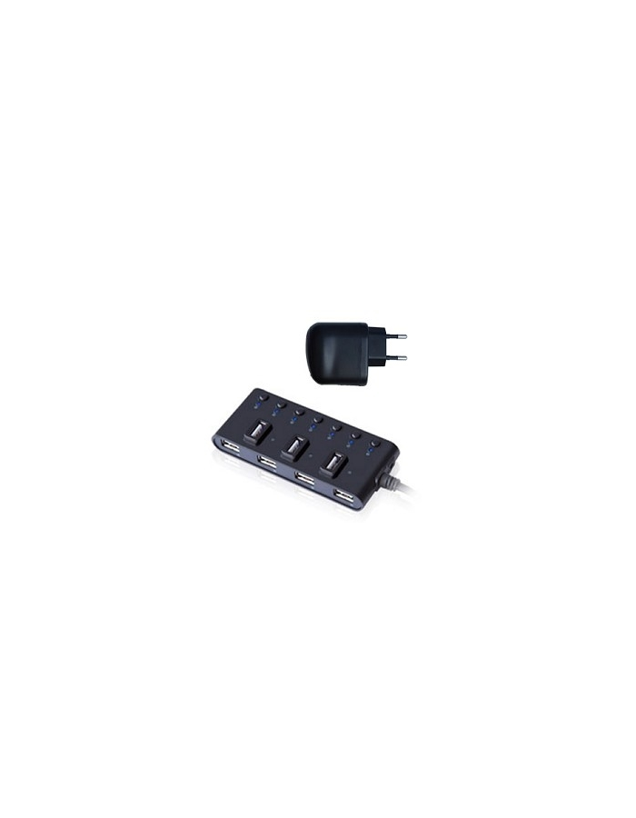 USB-концентратор Ginzzu GR-487UAB разъемов: 7