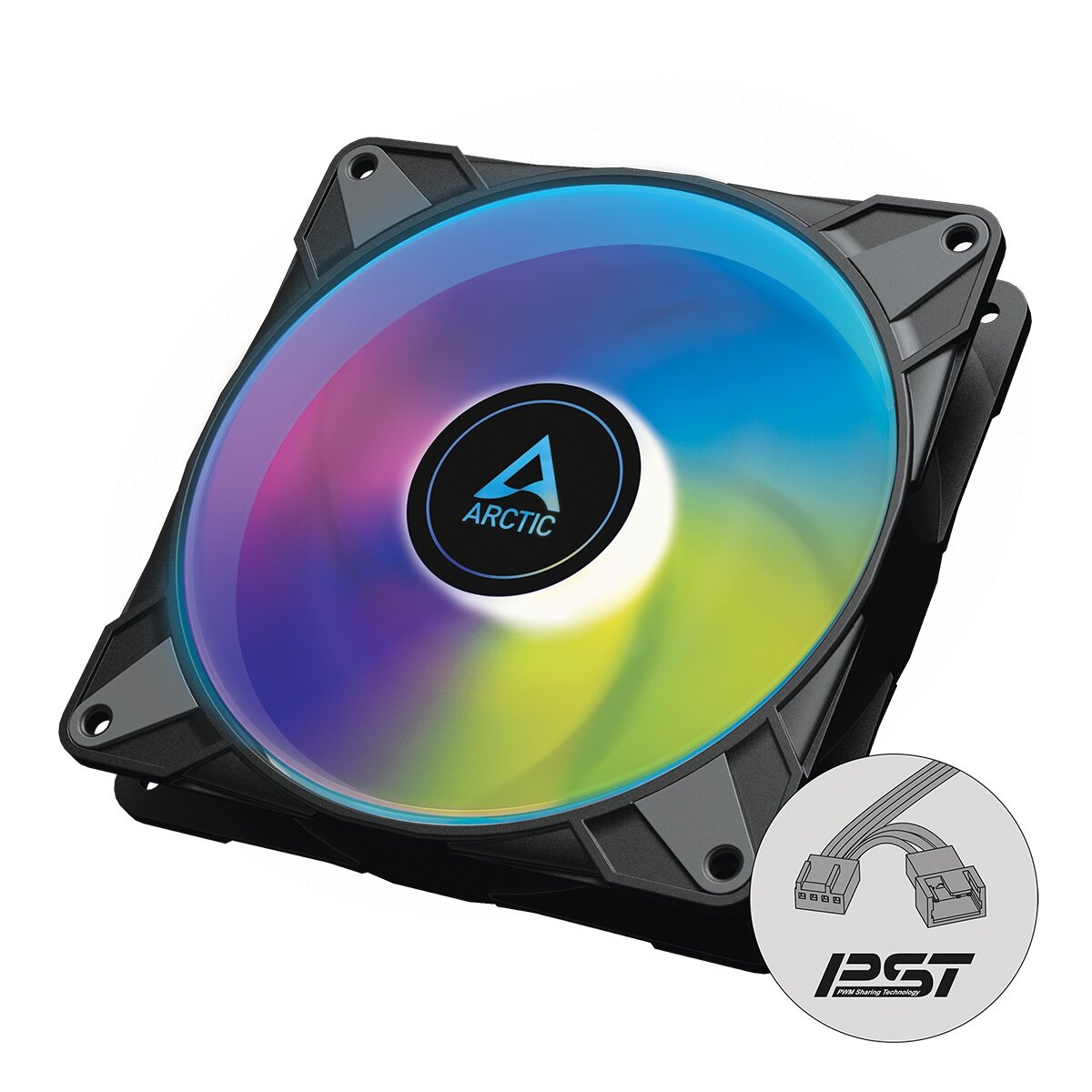 Вентилятор 140x140x27 Arctic P14 PWM PST A-RGB 0dB (Black), 0-1900rpm. 0.17A, ACFAN00239A