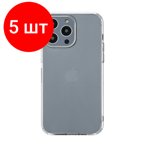 Комплект 5 штук, Чехол защитный uBear Real Case для Iphone 14 Pro, прозрачный