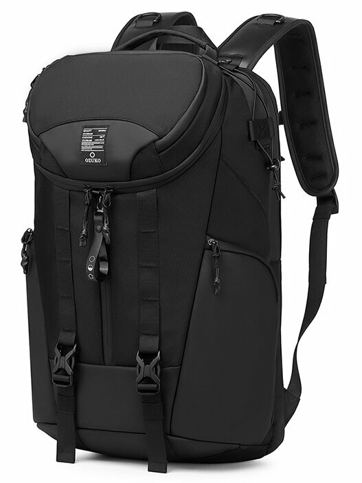 Рюкзак мужской спортивный дорожный городской Ozuko универсальный 34л, для ноутбука 15.6", черный, влагостойкий, молодежный