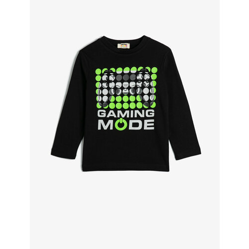 фото Лонгслив koton, размер 6-7 лет, черный