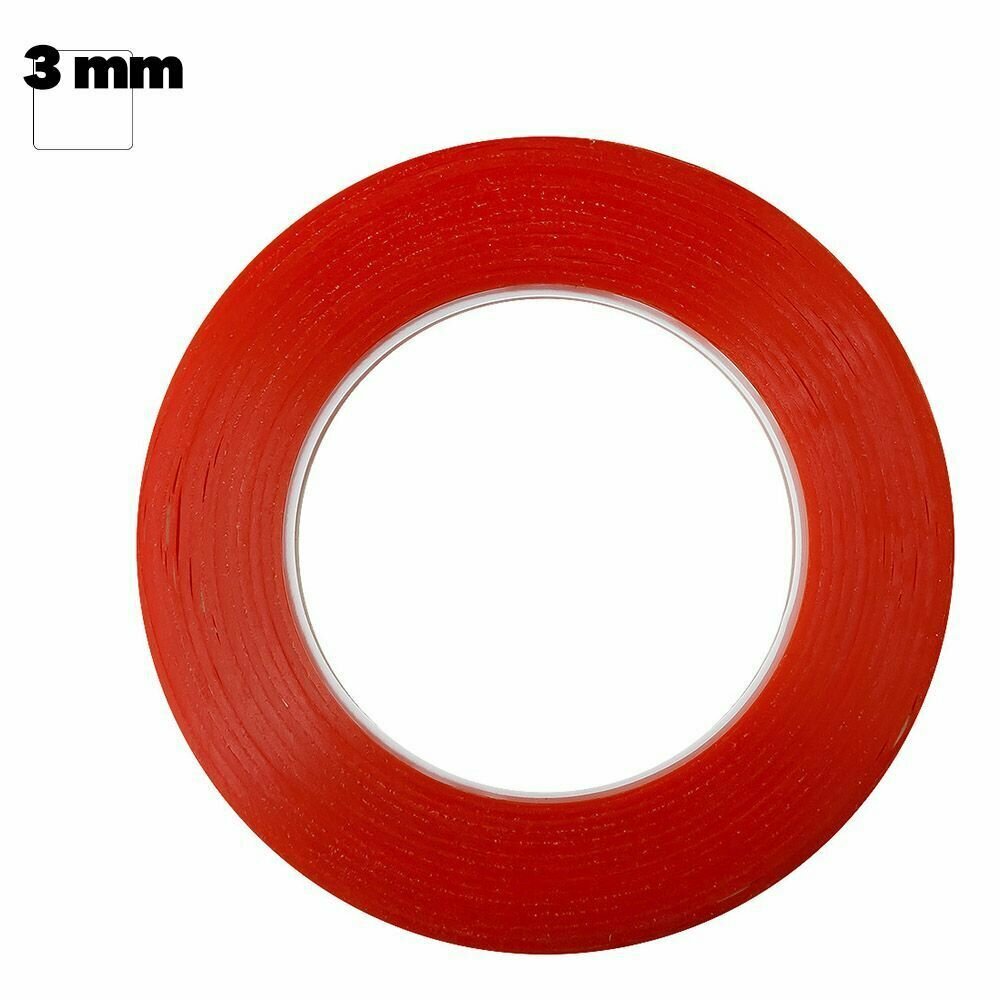 Скотч двусторонний Red, ширина 3мм, прозрачный