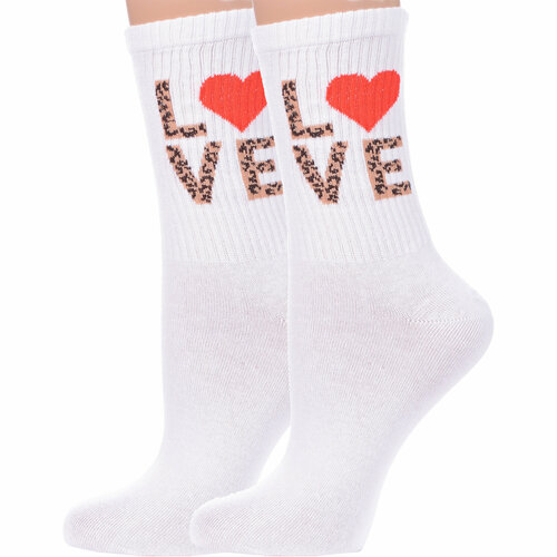 фото Носки красная ветка, 2 пары, размер 23-25, белый