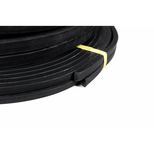 Шнур резиновый уплотнительный, черный, монолитный, жесткий, прямоугольный, размер 4х14 мм, длина 5 метров