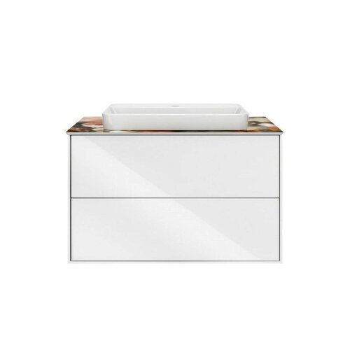 PLB. M.80.2/WHT Тумба PLAZA Modern подвесная 80 белый 2 ящика