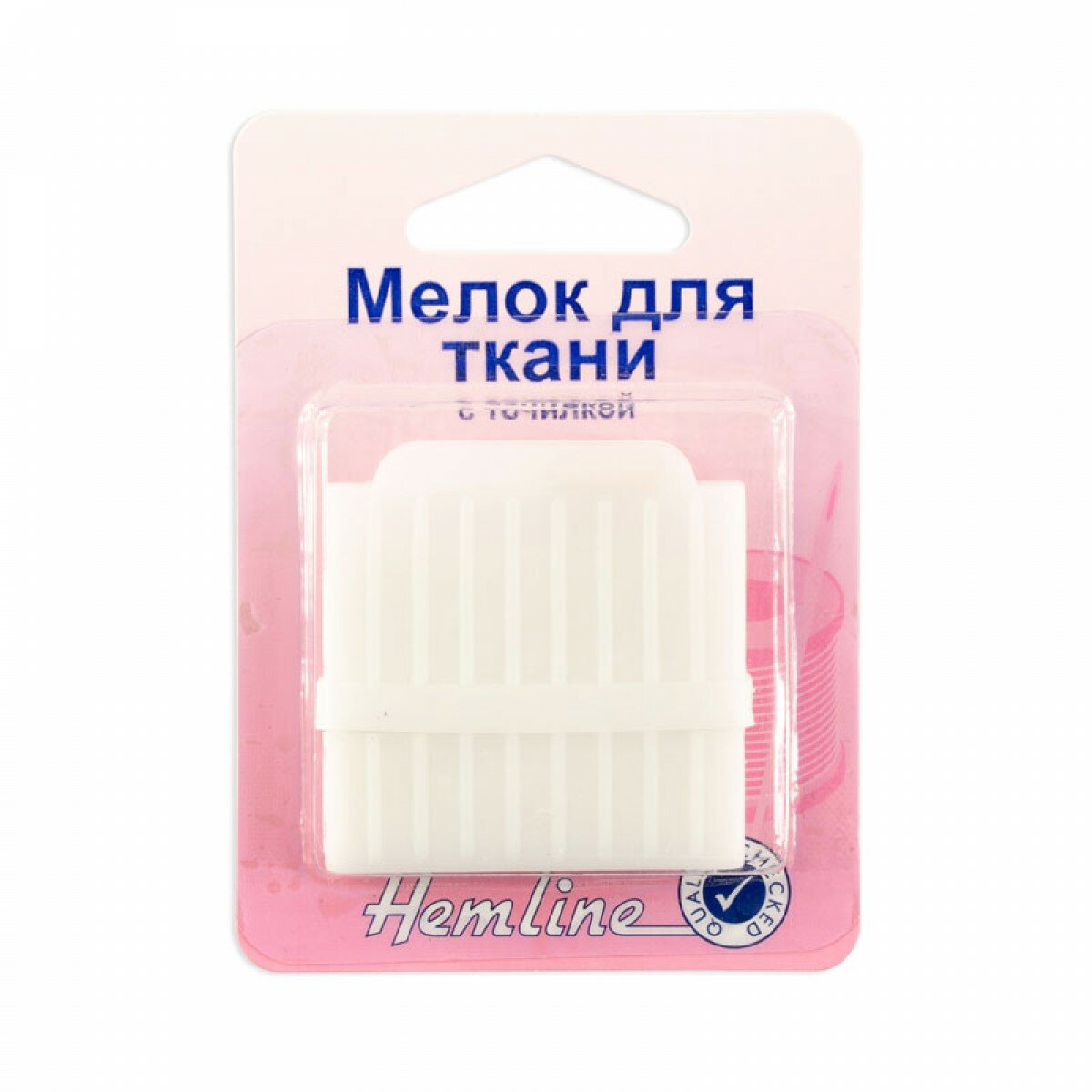 Мелок для ткани c точилкой в пластиковом корпусе белый HEMLINE 246