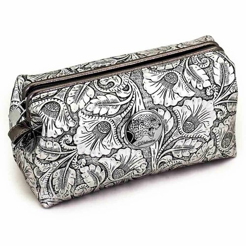 фото Косметичка sergio valentini, 11х11х21 см, серебряный, серый