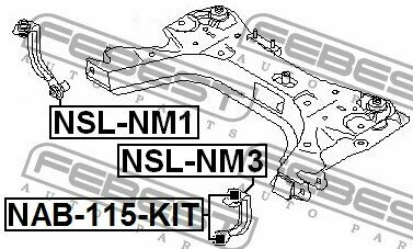 Тяга стабилизатора передняя L NISSAN TIIDA 05-12, NSLNM3 FEBEST NSL-NM3