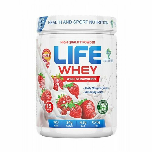 life protein 450 gr 15 порции й клубника LIFE WHEY 450 gr, 15 порции(й), клубника