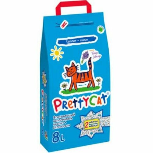 Pretty Cat Наполнитель впитывающий для кошачьих туалетов Naturel С лавандой 8л 4 кг наполнитель впитывающий prettycat aroma fruit цеолит силикагель 8л 4 кг