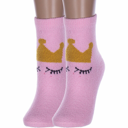 Носки HOBBY LINE, 2 пары, размер 36-40, розовый носки hobby line 2 пары размер 36 39 розовый черный