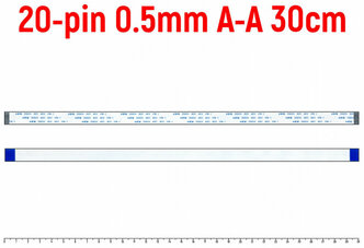 Шлейф дополнительной платы ввода-вывода для ноутбука Asus E502SA E502MA FFC 20-pin Шаг 0.5mm Длина 30cm Прямой A-A AWM 20624 80C 60V VW-1