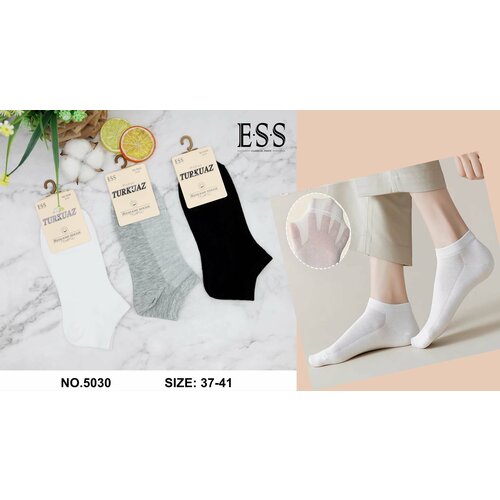 Носки ESS, 3 пары, размер 37, серый женские носки укороченные бесшовные компрессионный эффект 90 den размер 37 41 белый