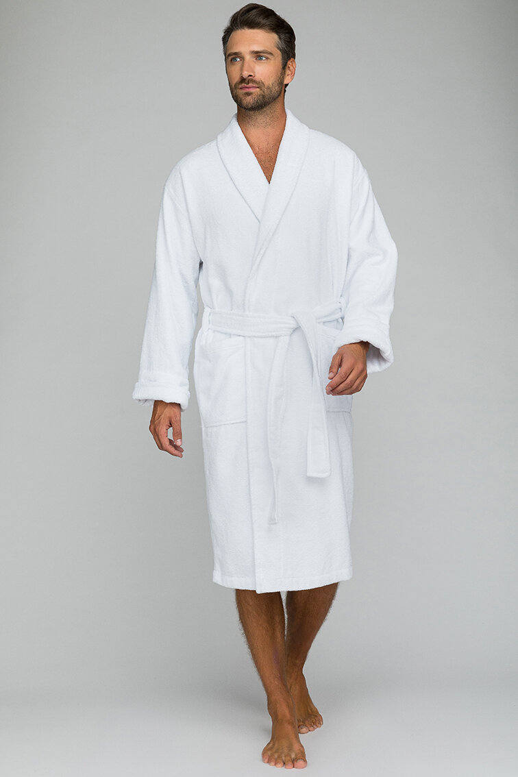фото Мужской банный халат EvaTeks Arctic White (Е 363), белый