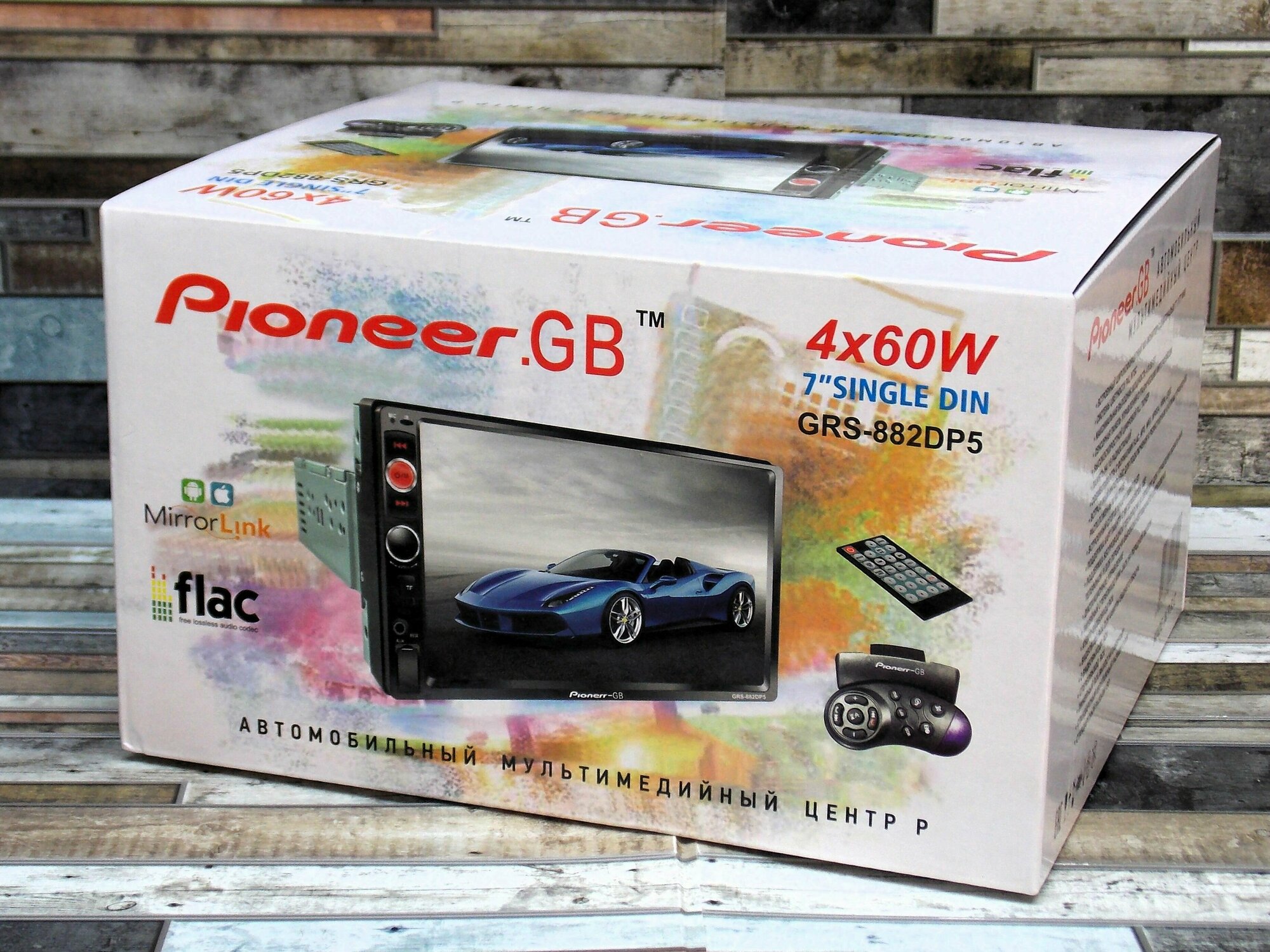 Автомагнитола Pioneer.GB GRS-882DP5 7* дюймовый автомобильный плеер (1din- 2din), Bluetooth, FM