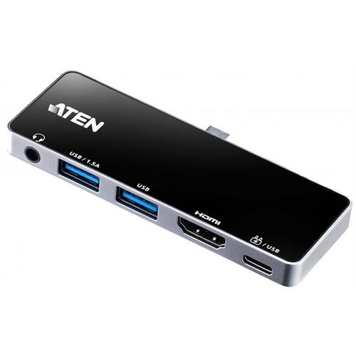 Док станция ATEN USB-C Travel Dock with Power Pass-Through (UH3238-AT) док станция dell dock wd19 upgrade module to wd19dc with 240w ac ad eur