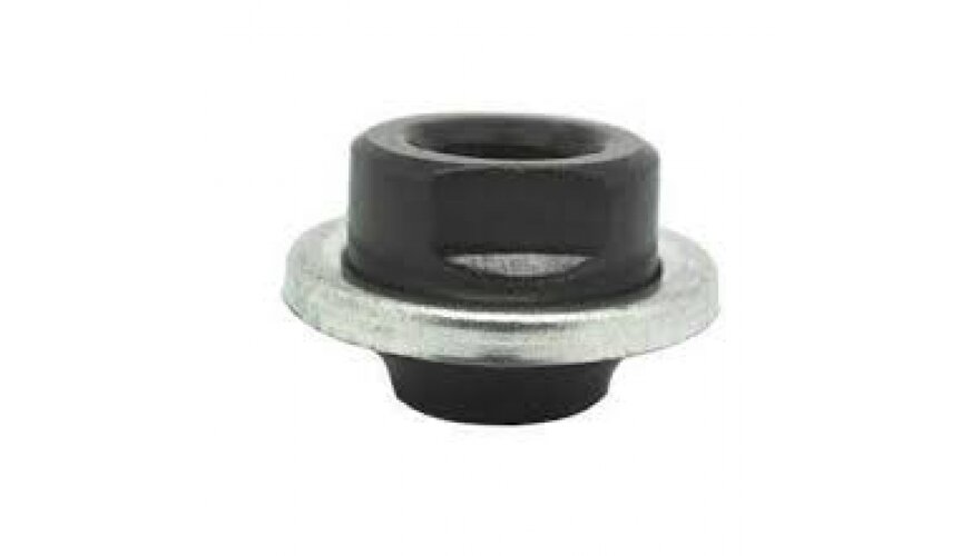 Гайка оси конусная для втулки велосипеда TI-627A(2326) Cr-Mo под резьбу 3/8" с пыльником, черная