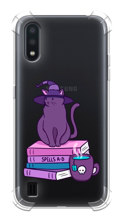 Противоударный силиконовый чехол на Samsung Galaxy A01 / Самсунг Гэлакси А01 с рисунком Magic Cat