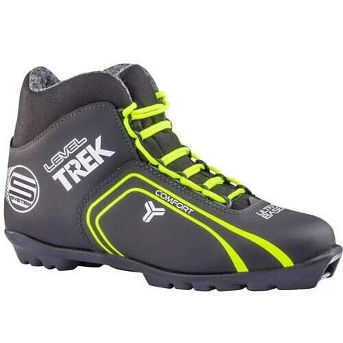 фото Ботинки лыжные trek level1 sns черный/ лого неон 36 тreк
