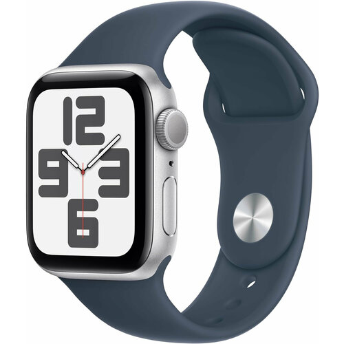 смарт браслет vertex id oled черный синий Смарт-часы Apple Watch SE 2023 A2722 40мм OLED корп. серебристый (MRTT3LL/A)