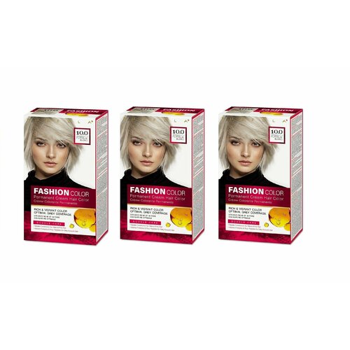 Rubella Стойкая крем-краска для волос Fashion Color, 10.0 Платиновый блонд, 50 мл, 3 шт