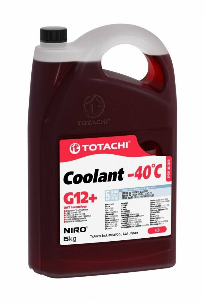 Антифриз TOTACHI NIRO Coolant Red -40C G12+ 5 кг