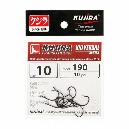 фото Крючки universal 190, цвет bn, № 10, 10 шт. kujira