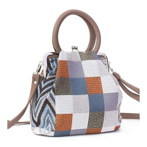 Сумка  кросс-боди , коричневый, голубой