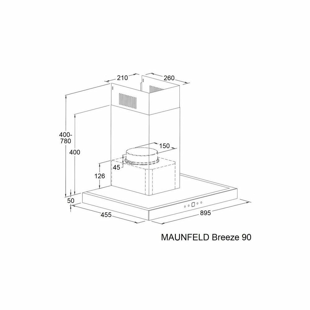 Пристенная вытяжка MAUNFELD Breeze 90 нержавеющая сталь - фотография № 20