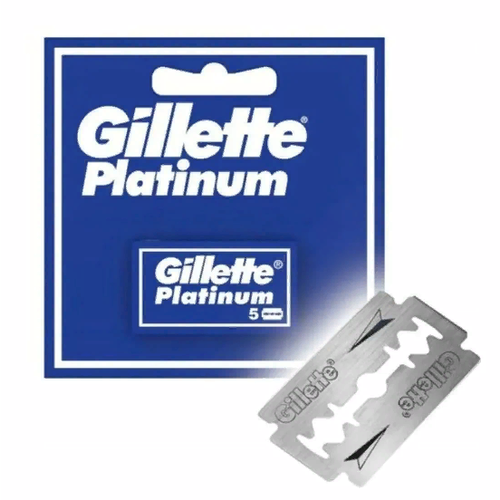 Сменные лезвия для T-образной бритвы Gillette Platinum 5 лезвий лезвия gillette platinum блистер 5шт