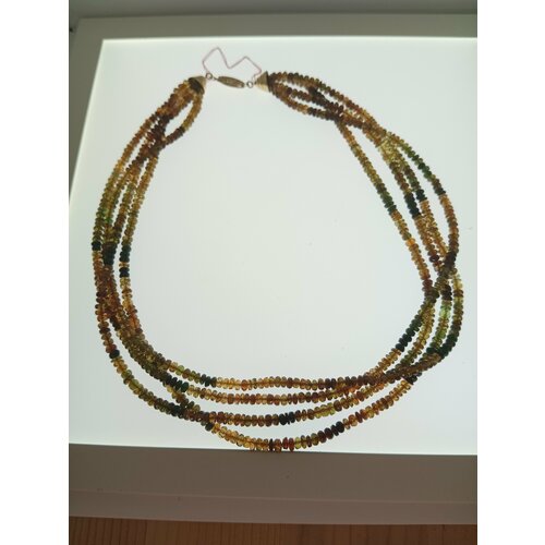 Колье Берег солнца Brown shine, турмалин, длина 46 см, зеленый, коричневый