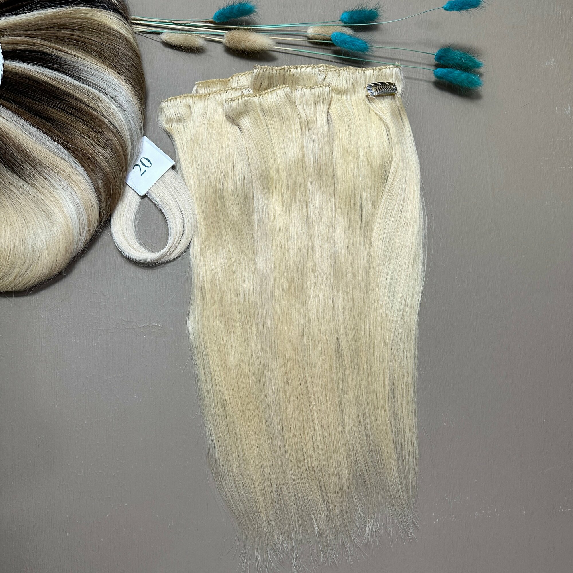 Волосы славянские стандарт на заколках Belli Capelli 45 см №20.1 (набор из 7 заколок)