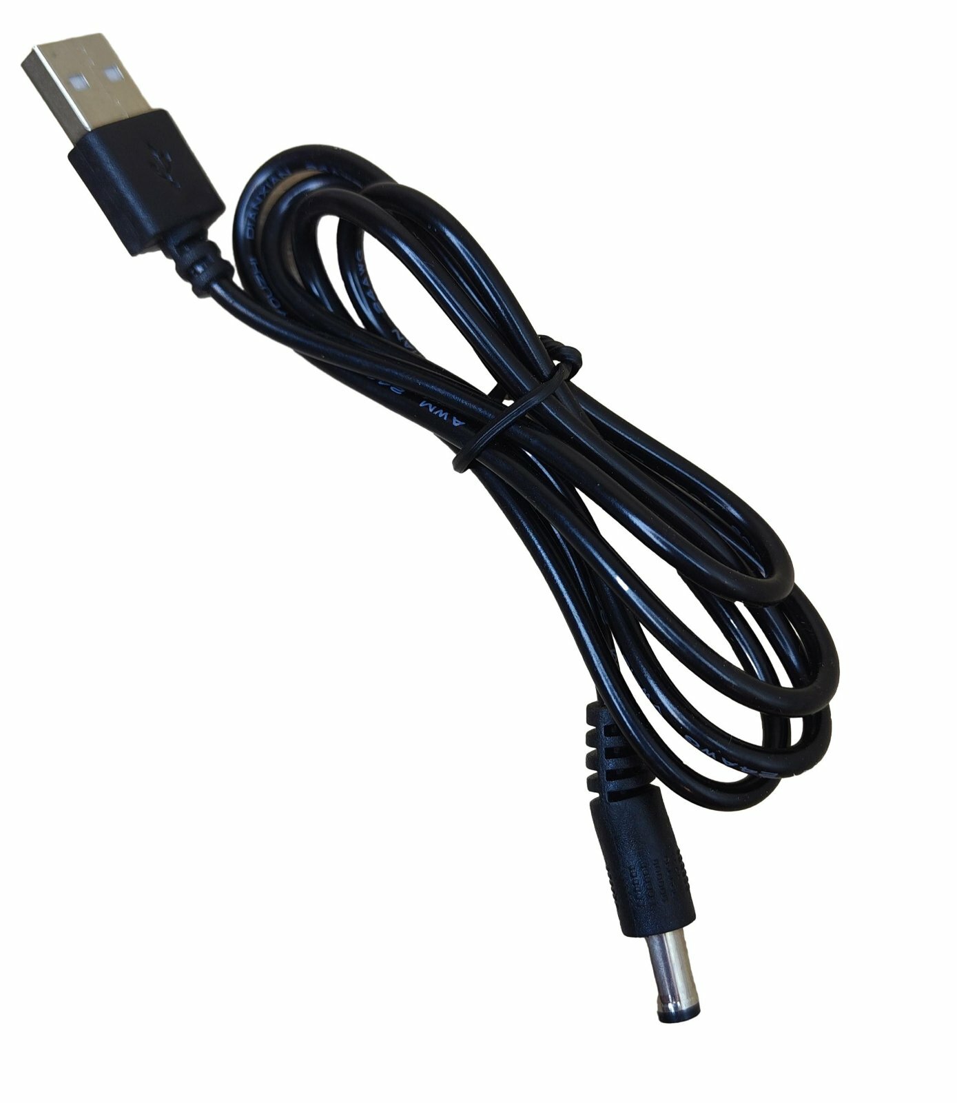 фото USB питания 1.0m USB 2.0 A(m)/DC Jack 5.5mm для роутера сплиттера камеры, черный