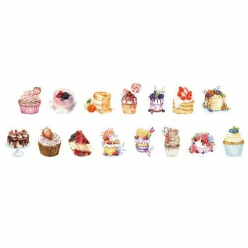 Наклейка бумага Сладости - радости 12 - 25 см 100 шт в рулоне 11х8 см 638₽