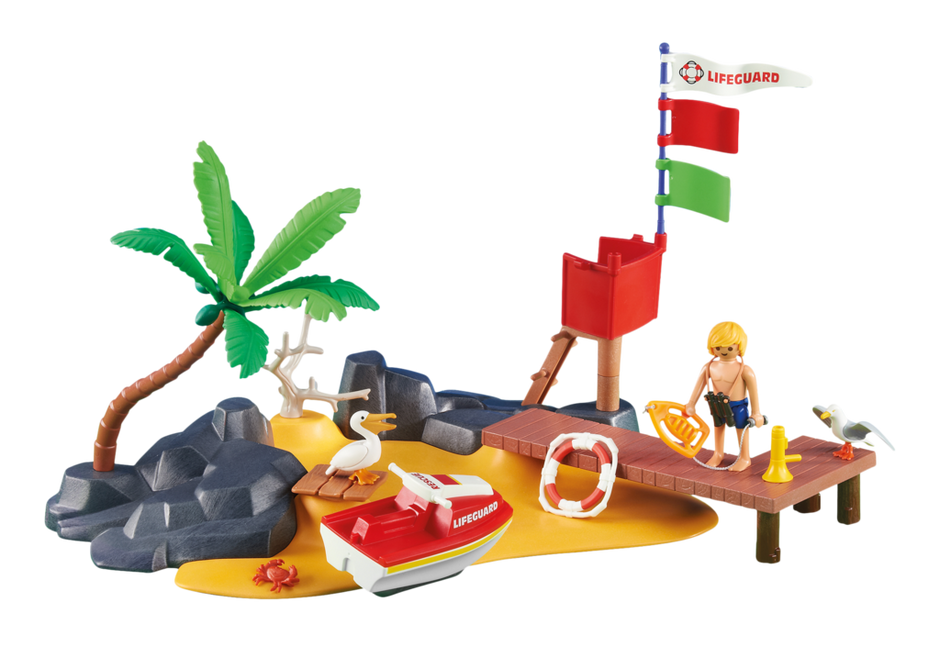 фото Набор с элементами конструктора Playmobil Summer Fun 6346 Пляж с спасателем