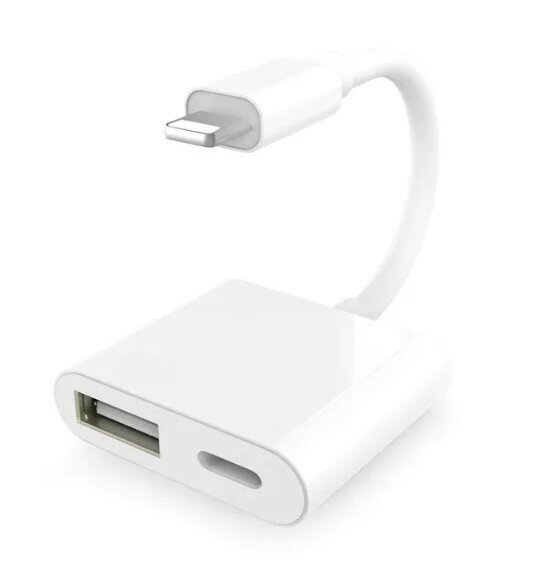 OTG (USB 3.0) Lightning+зарядка Lightning, белый