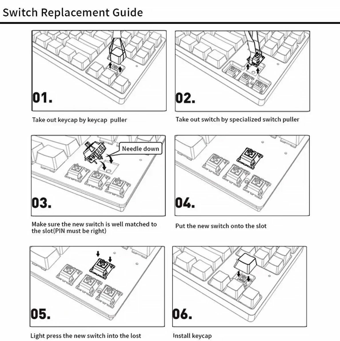 Свитчи, переключатели для механической клавиатуры Switch Коричневый переключатель Outemu 90 штук — фото 3