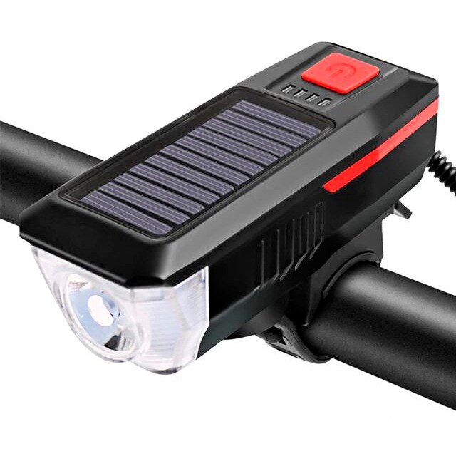 Светодиодный велосипедный фонарь на солнечной батарее, красный