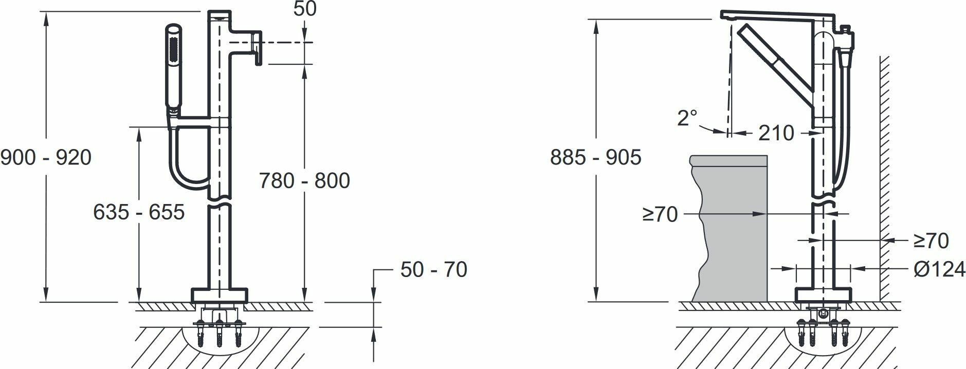 Смеситель Jacob Delafon Composed E73087-CP для ванны с душем