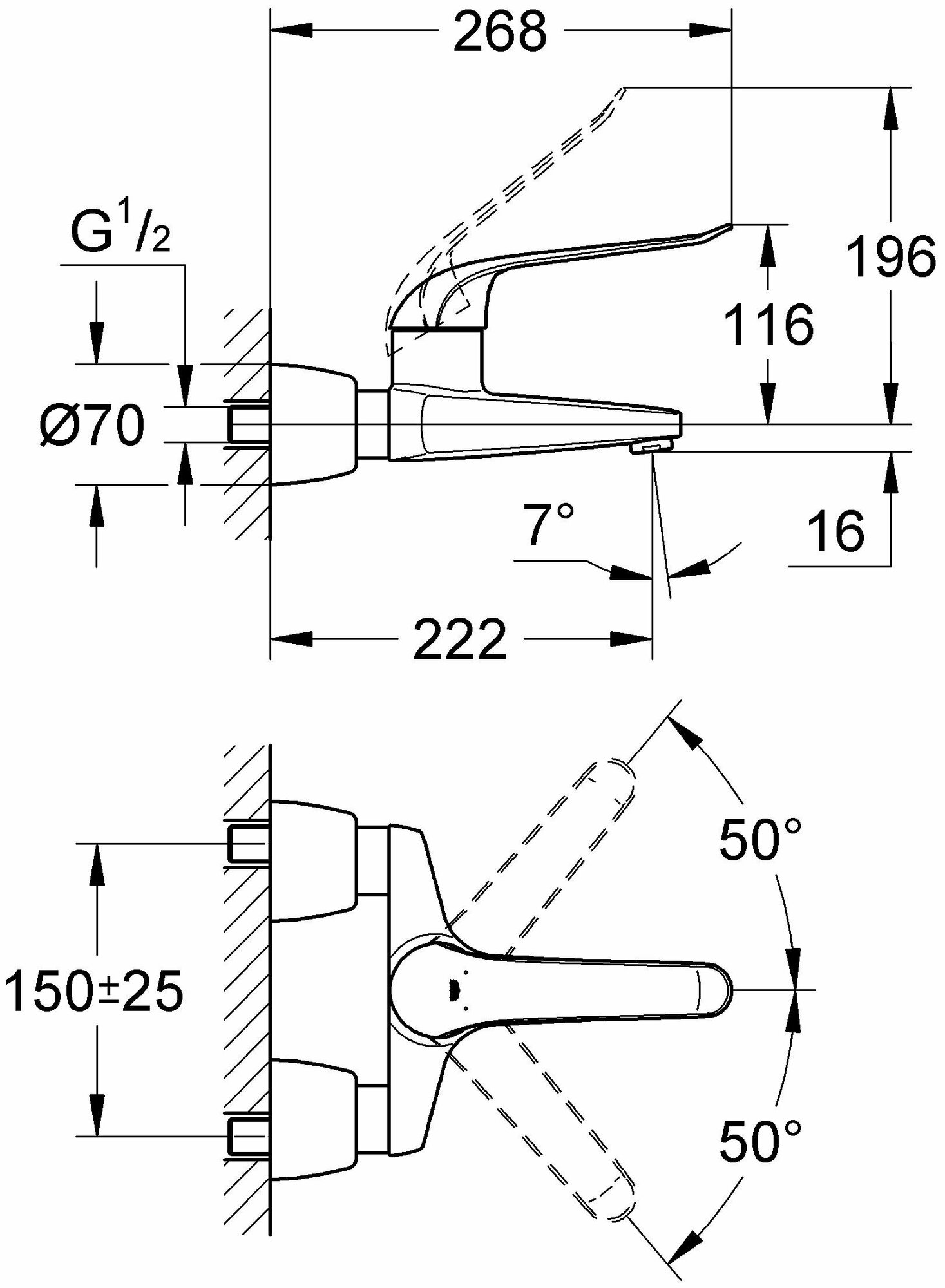 Смеситель для раковины GROHE - фото №8